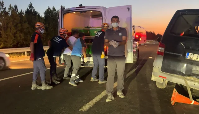Suruç-Birecik yolunda lastiği patlayan minibüs TIR'a çarptı.